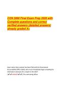 CON 3990 Final Exam Prep 2026 with  Complete questions and correct  verified answers &lpar;detailed answers&rpar;  already graded A&plus; 