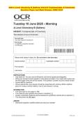OCR A Level Chemistry B &lpar;Salters&rpar; H433&sol;01 Fundamentals of Chemistry Question Paper and Mark Scheme JUNE 2025
