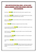 GNA CERTIFICATION FINAL EXAM &ndash; ACTUAL QUESTIONS & ANSWERS -LATEST 2026 UPDATE- STATE TEST PASS GUARANTEE