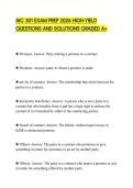 AIC 301 EXAM PREP 2026 HIGH-YIELD QUESTIONS AND SOLUTIONS GRADED A&plus;