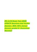 IPC A 610 Exam Test &lpar;2026&rpar;  UPDATE Questions And Verified  Answers &vert; With 100&percnt; Correct  Answers graded A&plus; Guaranteed  Success&excl;&excl;