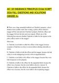 AIC 301 INSURANCE PRINCIPLES EXAM SCRIPT 2026 FULL QUESTIONS AND SOLUTIONS GRADED A&plus;
