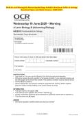 OCR A Level Biology B &lpar;Advancing Biology&rpar; H422&sol;03 Practical skills in biology Question Paper and Mark Scheme JUNE 2025
