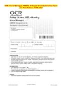 OCR A Level Biology A H420&sol;02 Biological diversity Question Paper and Mark Scheme JUNE 2025