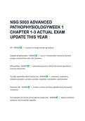 NSG 5003 ADVANCED  PATHOPHYSIOLOGYWEEK 1  CHAPTER 1-3 ACTUAL EXAM  UPDATE THIS YEAR 