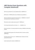 ABO Review Exam Questions with Complete Solutions