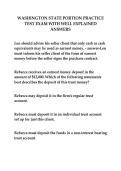 WASHINGTON STATE PORTION PRACTICE  TEST EXAM WITH WELL EXPLAINED  ANSWERS 