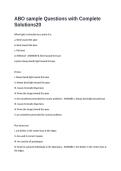 ABO sample Questions with Complete Solutions