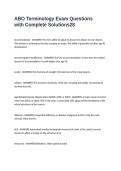 ABO Terminology Exam Questions with Complete Solutions
