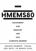 HMEMS80 Assignment 1 ANSWERS - Semester 1 &comma; 2026 &vert; Unique Number&colon; 198068 &vert; Due Date 30 March 2026