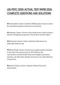 LSU PSYC 2000 ACTUAL TEST PAPER 2026 COMPLETE QUESTIONS AND SOLUTIONS