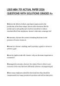 LSUS MBA 701 ACTUAL PAPER 2026 QUESTIONS WITH SOLUTIONS GRADED A&plus;
