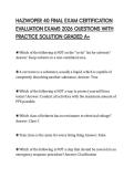 HAZWOPER 40 FINAL EXAM CERTIFICATION EVALUATION EXAMS 2026 QUESTIONS WITH PRACTICE SOLUTION GRADED A&plus;