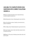 LSUS MBA 701 COMPLETE REVIEW 2026 QUESTIONS WITH CORRECT SOLUTIONS GRADED A&plus;