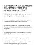 HAZWOPER 40 FINAL EXAM COMPREHENSIVE EXAM SCRIPT 2026 QUESTIONS AND ANSWERS GUARANTEED TO PASS