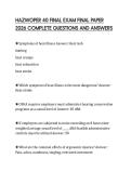 HAZWOPER 40 FINAL EXAM FINAL PAPER 2026 COMPLETE QUESTIONS AND ANSWERS