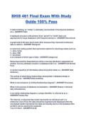 BHIS 461 Final Exam With Study Guide 100&percnt; Pass