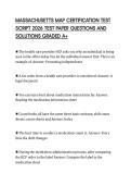 MASSACHUSETTS MAP CERTIFICATION TEST SCRIPT 2026 TEST PAPER QUESTIONS AND SOLUTIONS GRADED A&plus;