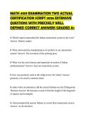 MATH 4109 EXAMINATION TWO ACTUAL CERTIFICATION SCRIPT 2026 EXTENSIVE QUESTIONS WITH PRECISELY WELL DEFINED CORRECT ANSWERS GRADED A&plus;