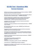 CE 462 Test 1 Questions With Correct Answers