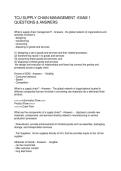 TCU SUPPLY CHAIN MANAGEMENT -EXAM 1 QUESTIONS & ANSWERS