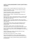 SUPPLY CHAIN MANAGEMENT EXAM 2 QUESTIONS & ANSWERS