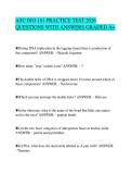 ASU BIO 181 PRACTICE TEST 2026 QUESTIONS WITH ANSWERS GRADED A&plus;
