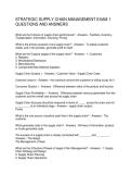 STRATEGIC SUPPLY CHAIN MANAGEMENT EXAM 1 QUESTIONS AND ANSWERS