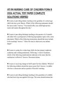 ATI RN NURSING CARE OF CHILDREN FORM B 2026 ACTUAL TEST PAPER COMPLETE SOLUTIONS VERIFIED