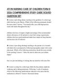 ATI RN NURSING CARE OF CHILDREN FORM B 2026 COMPREHENSIVE STUDY GUIDE SOLVED QUESTION SET