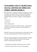 ATI RN NURSING CARE OF CHILDREN FORM B 2026 FULL QUESTIONS AND VERIFIED 100&percnt; CORRECT ANSWERS GRADED A&plus;