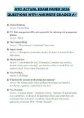 ATO ACTUAL EXAM PAPER 2026 QUESTIONS WITH ANSWERS GRADED A&plus;