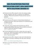 HESI PN NUTRITION PRACTICE ACTUAL EXAM PAPER 2026 QUESTIONS WITH ANSWERS GRADED A&plus;