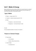 Chemistry Unit 1 Notes&colon; Matter & Energy &lpar;NC Curriculum&rpar; &vert; Study Guide &plus; Key Concepts &plus; Test Review