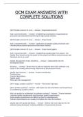 QCM EXAM ANSWERS WITH COMPLETE SOLUTIONS