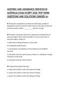 AUDITING AND ASSURANCE SERVICES IN AUSTRALIA EXAM SCRIPT 2026 TEST PAPER QUESTIONS AND SOLUTIONS GRADED A&plus;