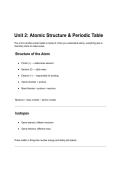 Chemistry Unit 2 Notes&colon; Atomic Structure & Periodic Table &lpar;NC Curriculum&rpar; &vert; Electron Config &plus; Trends &plus; Ions