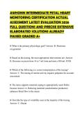 AWHONN INTERMEDIATE FETAL HEART MONITORING CERTIFICATION ACTUAL ASSESSMENT LATEST EVALUATION 2026 FULL QUESTIONS AND PRECISE EXTENSIVE ELABORATED SOLUTIONS ALREADY PASSED GRADED A&plus;
