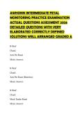 AWHONN INTERMEDIATE FETAL MONITORING PRACTICE EXAMINATION ACTUAL QUESTIONS ASSESSMENT 2026 DETAILED QUESTIONS WITH VERY ELABORATED CORRECTLY DEFINED SOLUTIONS WELL ARRANGED GRADED A