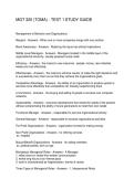MGT 320 &lpar;TOMA&rpar; - TEST 1 STUDY GUIDE