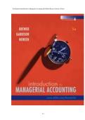 INTRODUCTION TO MANAGERIAL ACCOUNTING 5TH EDITION Test Bank Complete Verified Study Pack for Exam Preparation and Revision Updated 2026&ndash;2027 Edition