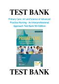 PRIMARY CARE ART AND SCIENCE OF ADVANCED PRACTICE NURSING Test Bank 5TH EDITION Complete Verified Study Pack for Exam Preparation and Revision Updated 2026&ndash;2027 Edition