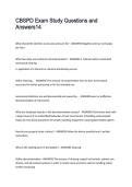 CBSPD Exam Study Questions and Answers
