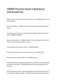 CBSPD Practice Exam 2 Questions and Answers