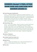 HONDROS A&P 2 FINAL ACTUAL EXAM PAPER 2026 QUESTIONS WITH ANSWERS GRADED A&plus;