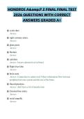 HONDROS A&P 2 FINAL FINAL TEST 2026 QUESTIONS WITH CORRECT ANSWERS GRADED A&plus;