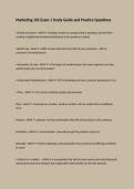 Marketing 101 Exam 1 Study Guide and Practice Questions