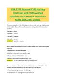 NUR 2513 Maternal-Child Nursing 2026&sol;2027 Final Exam Complete Material with Verified Questions and Answers
