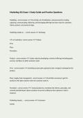 Marketing 201 Exam 1 Study Guide and Practice Questions