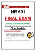 NR 601 Final Exam Expected &lpar;2026&rpar; &vert; Chamberlain Primary Care &ndash; Actual Questions and Answers &lpar;PDF&rpar;